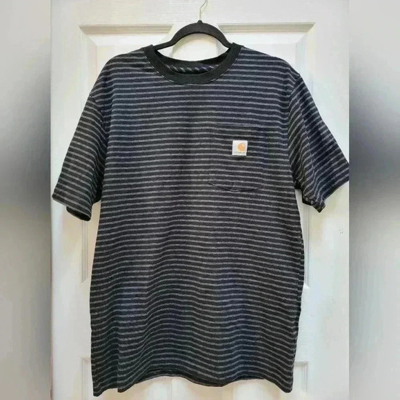 Carhartt Men's Striped Short Sleeve Tee Shirt Size Medium - Picture 1 of 3